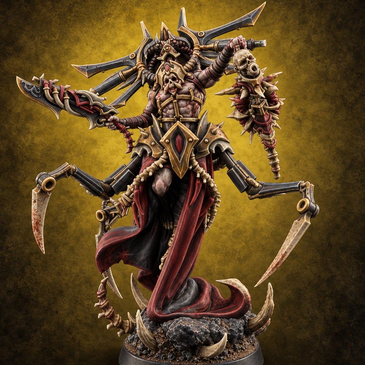 Heresy Walks on Scythe Legs Drider Heresiarch E — painted concept preview (miniature supplied unpainted)