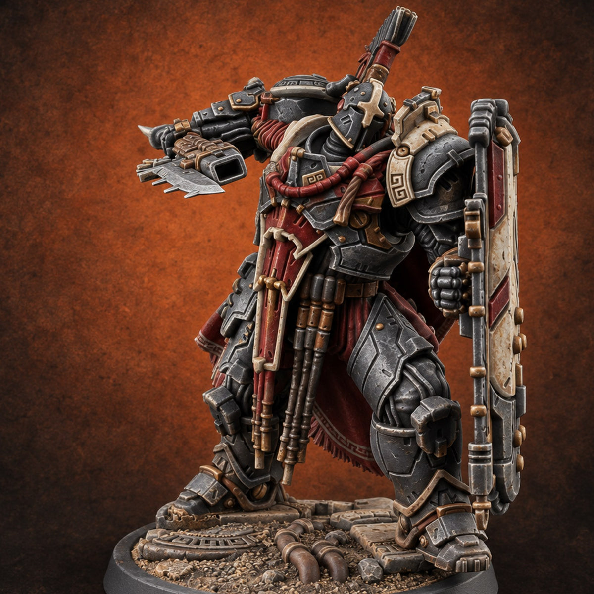 Holding the Line Myrmidon Shieldbearer I — painted concept preview (miniature supplied unpainted)