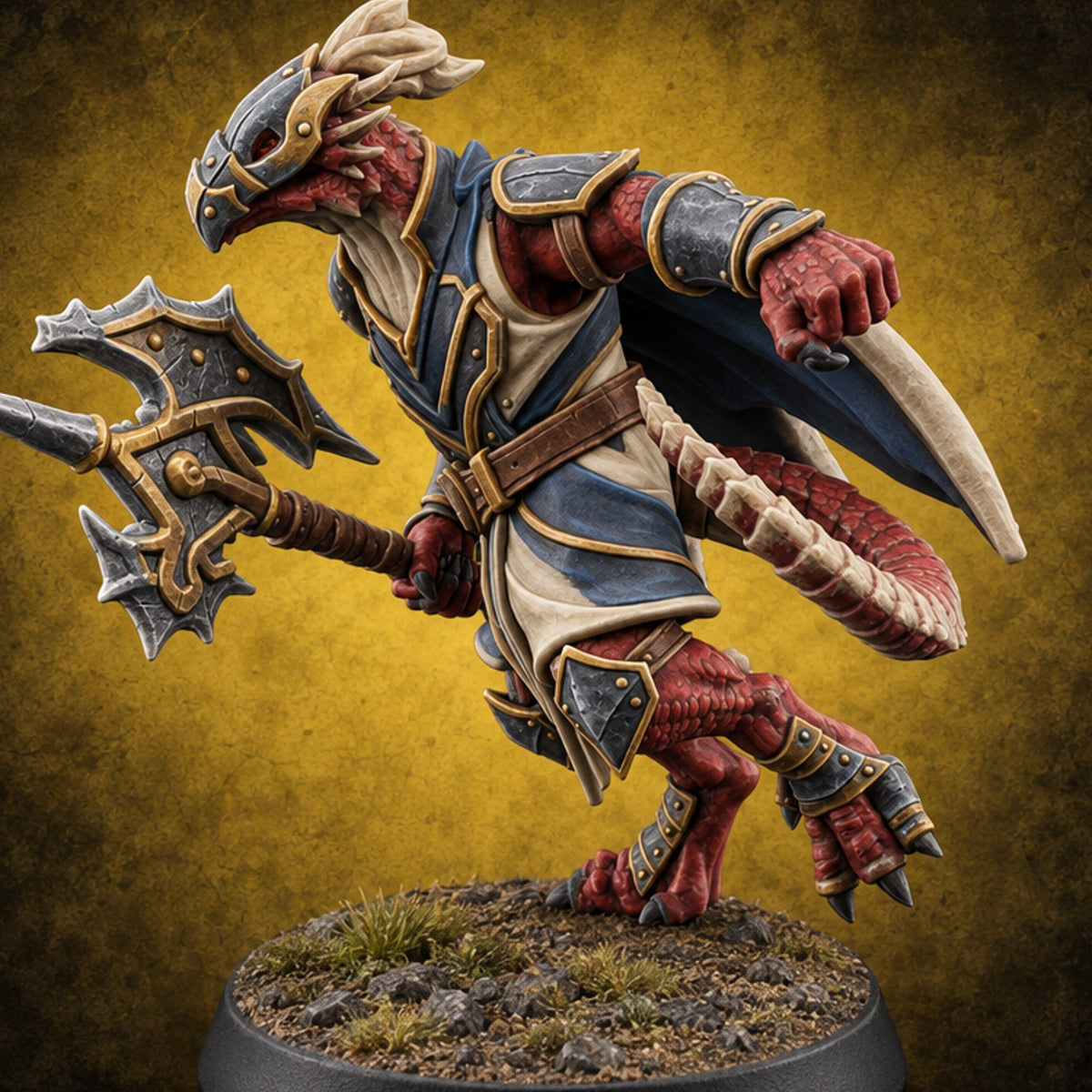 Nobody Passes Unchallenged Dragonborn Sentinel D — painted concept preview (miniature supplied unpainted)
