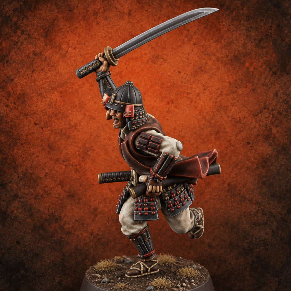 Stand by the Standard Human Ashigaru Commander A — painted concept preview (miniature supplied unpainted)