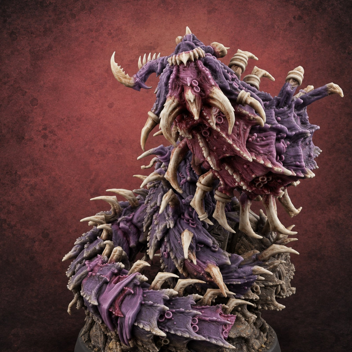 Bursting from Below Purple Worm D Miniature for Dungeons and Dragons, Pathfinder or other TTRPGs