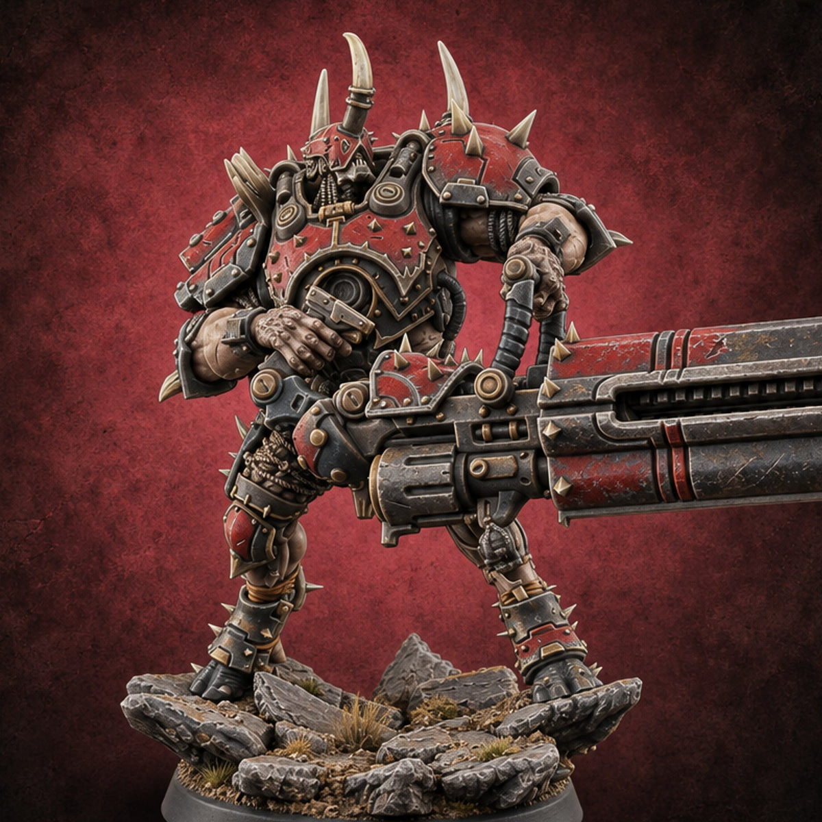 Heavy Metal, Heavier Hands Ogre Armoured Brute H — painted concept preview (miniature supplied unpainted)