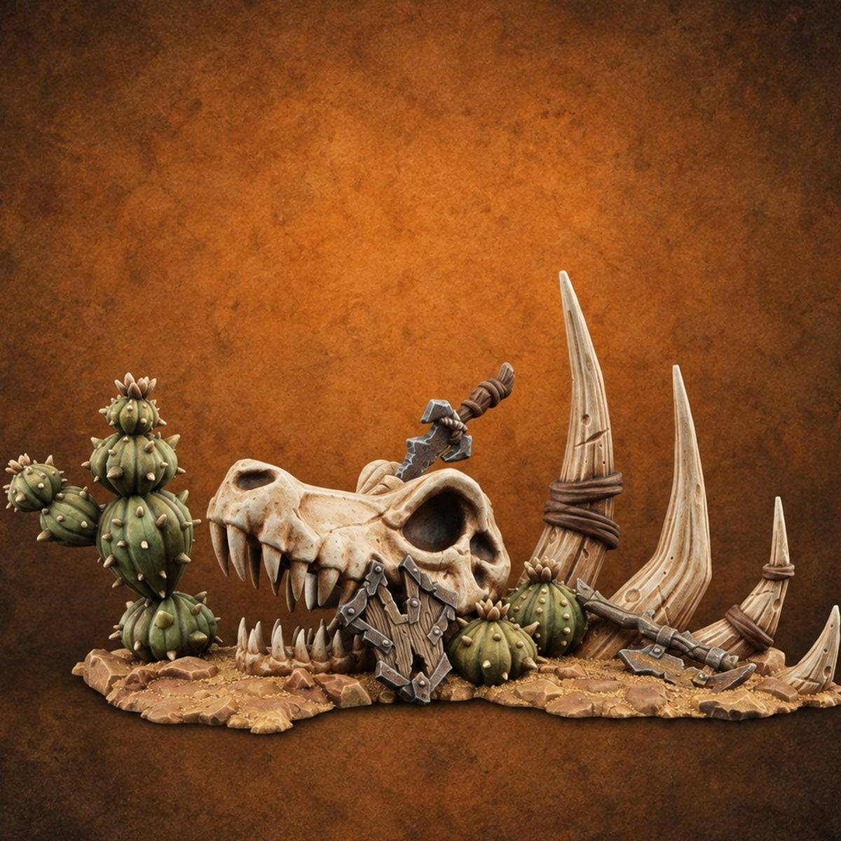 Where the Badlands Grow Teeth Horned Badlands Terrain Piece E — painted concept preview (terrain supplied unpainted)