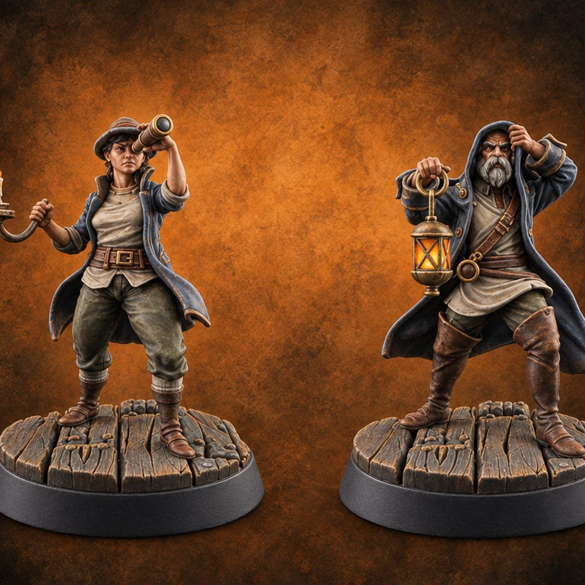 Fog Rolling In, Lamps Lit Human Lighthouse Keepers — painted concept preview (miniature supplied unpainted)