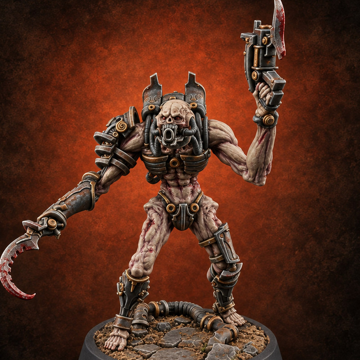Still Hungry After Upgrades Ghoul Cyborg Warrior A — painted concept preview (miniature supplied unpainted)