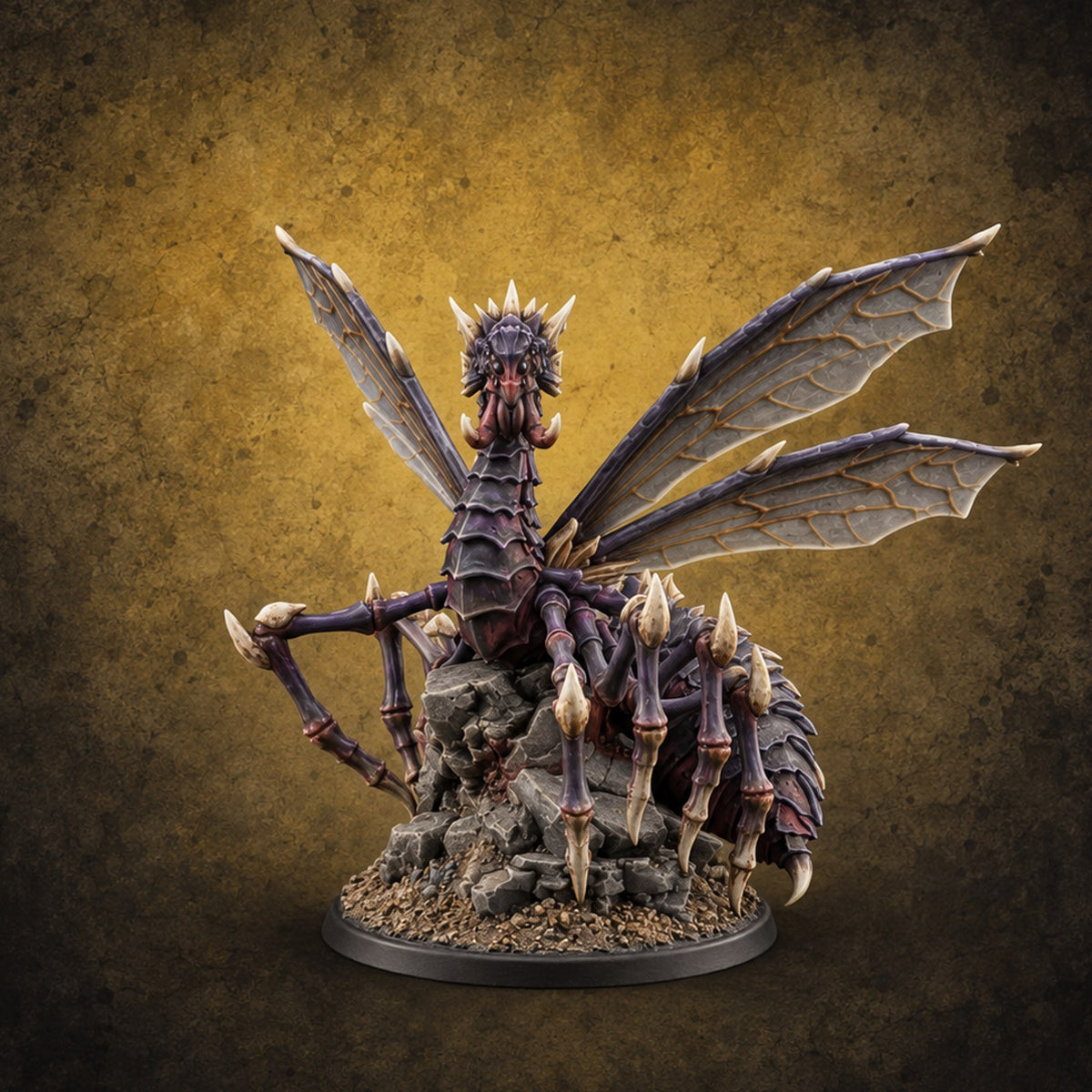 Under a Four-Winged Shadow Chasme Predator — painted concept preview (miniature supplied unpainted)