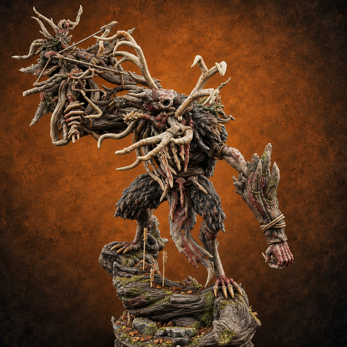 Unbothered by Arrows Wendigo Monster — painted concept preview (miniature supplied unpainted)