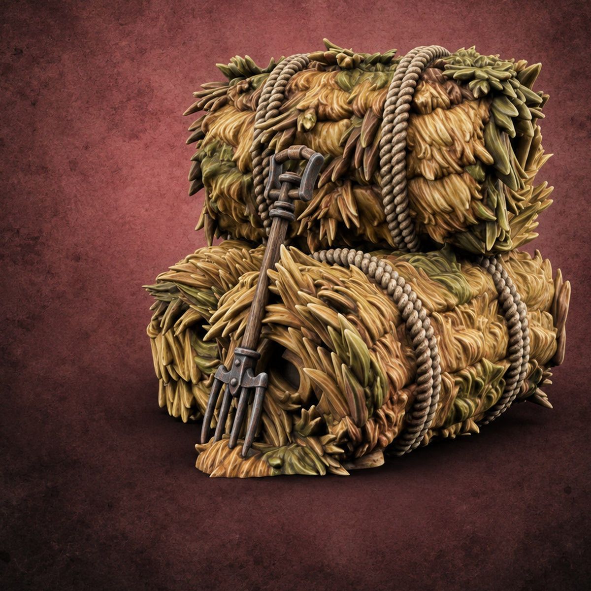 Orchard Chores Farmyard Scatter Piece D — painted concept preview (terrain supplied unpainted)