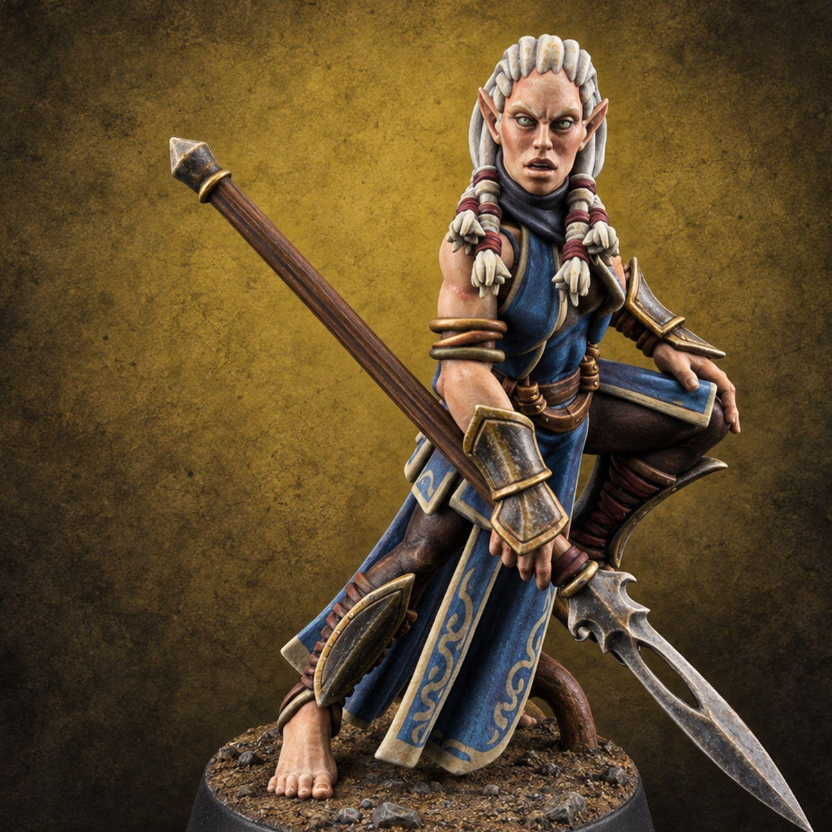 Acrobatically Poised to Strike Elf Bladesinger A Miniature for Dungeons and Dragons, Pathfinder or other TTRPGs