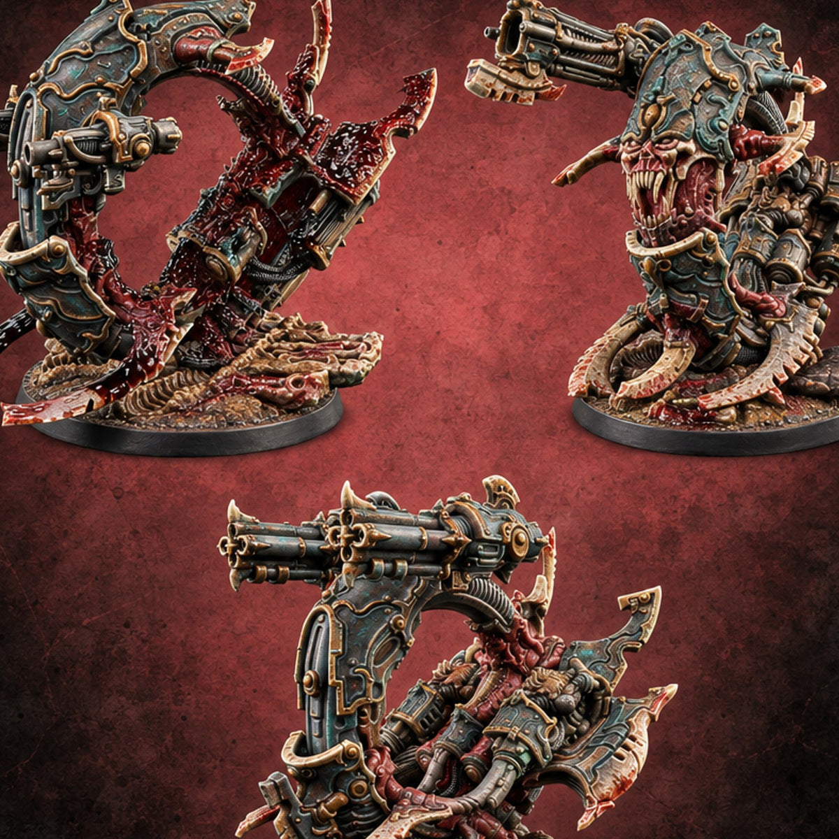 Arching Over Its Next Meal Neothelid Cybernetic Worms — painted concept preview (miniature supplied unpainted)