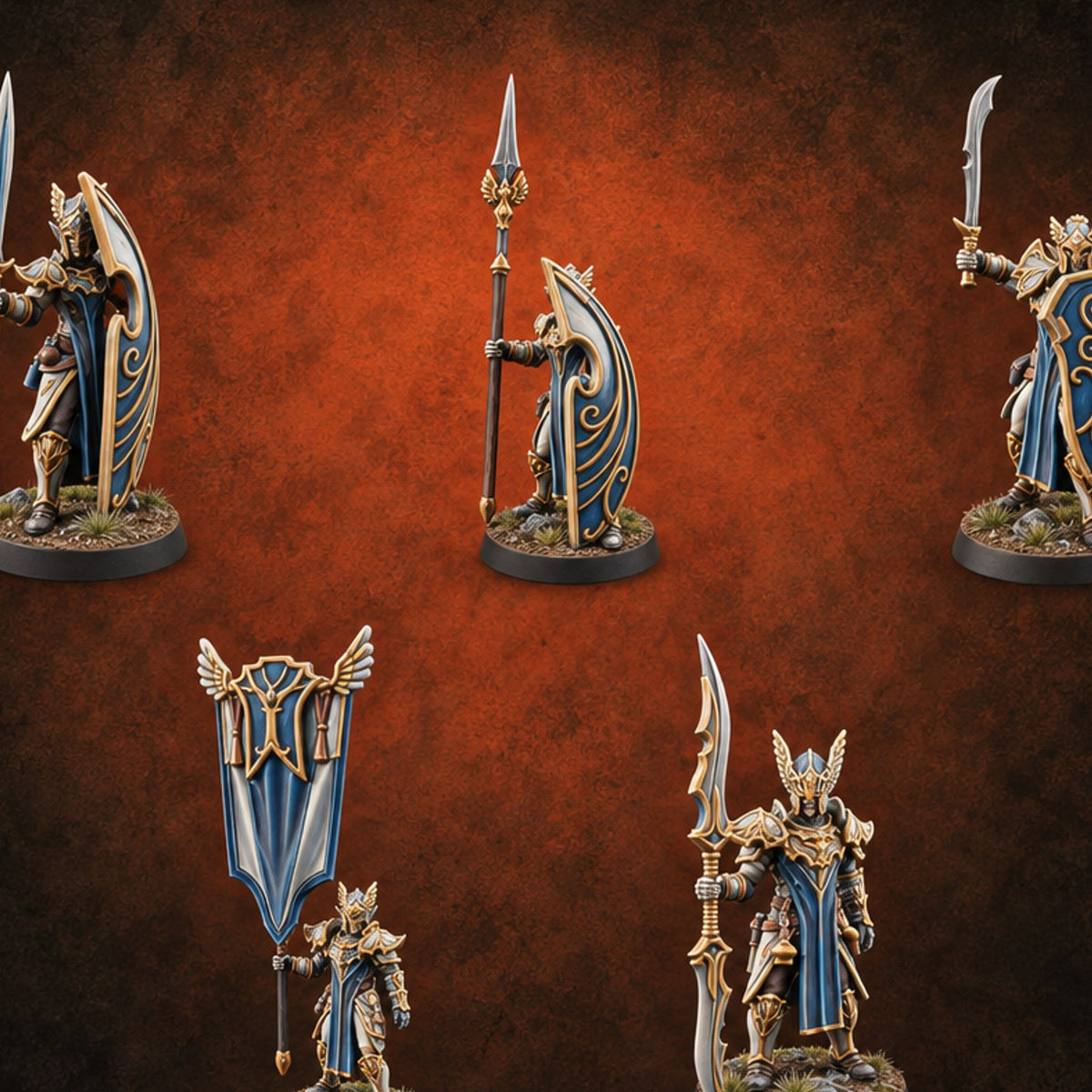 Wings on Every Brow Elf Regal Guards — painted concept preview (miniature supplied unpainted)