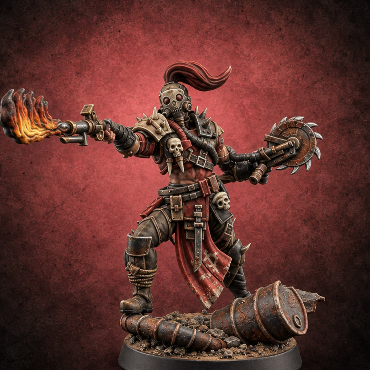 Rust Chapel Rabble Human Cultist A — painted concept preview (miniature supplied unpainted)