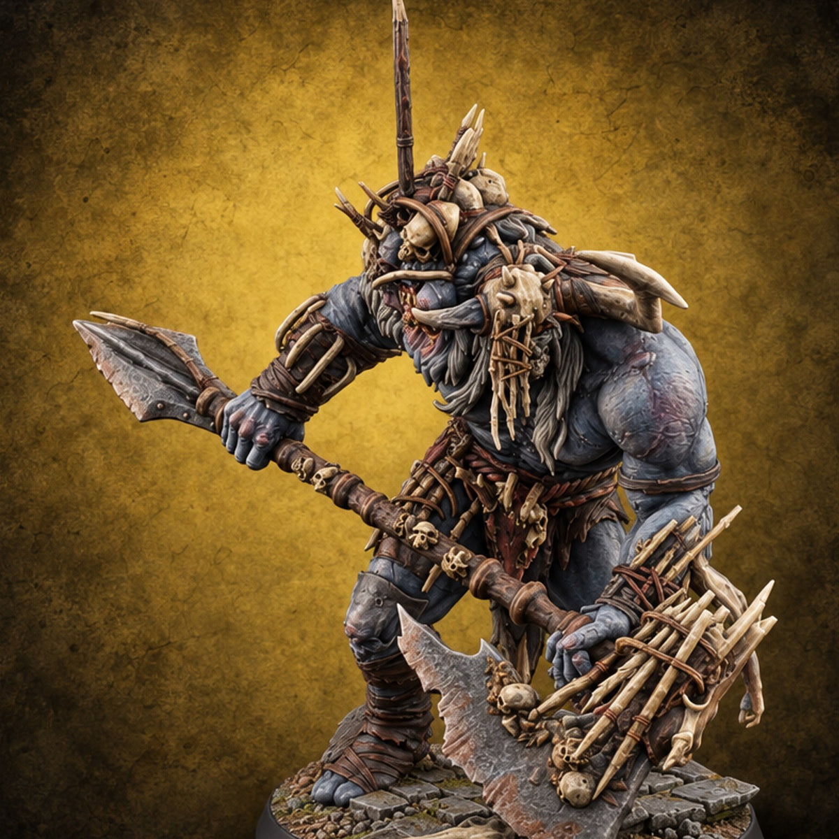Wrapped Up in Rage Troll Axe Warrior — painted concept preview (miniature supplied unpainted)