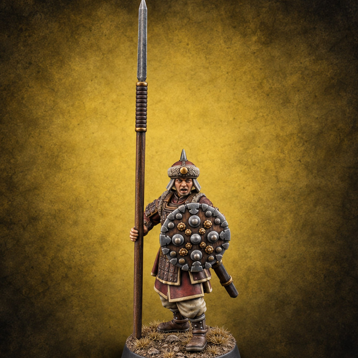 Pointed Opinions Human Steppe Spearman H — painted concept preview (miniature supplied unpainted)