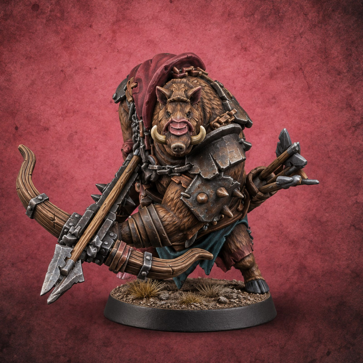 The Ambush Has Tusks Wereboar Crossbowman B — painted concept preview (miniature supplied unpainted)