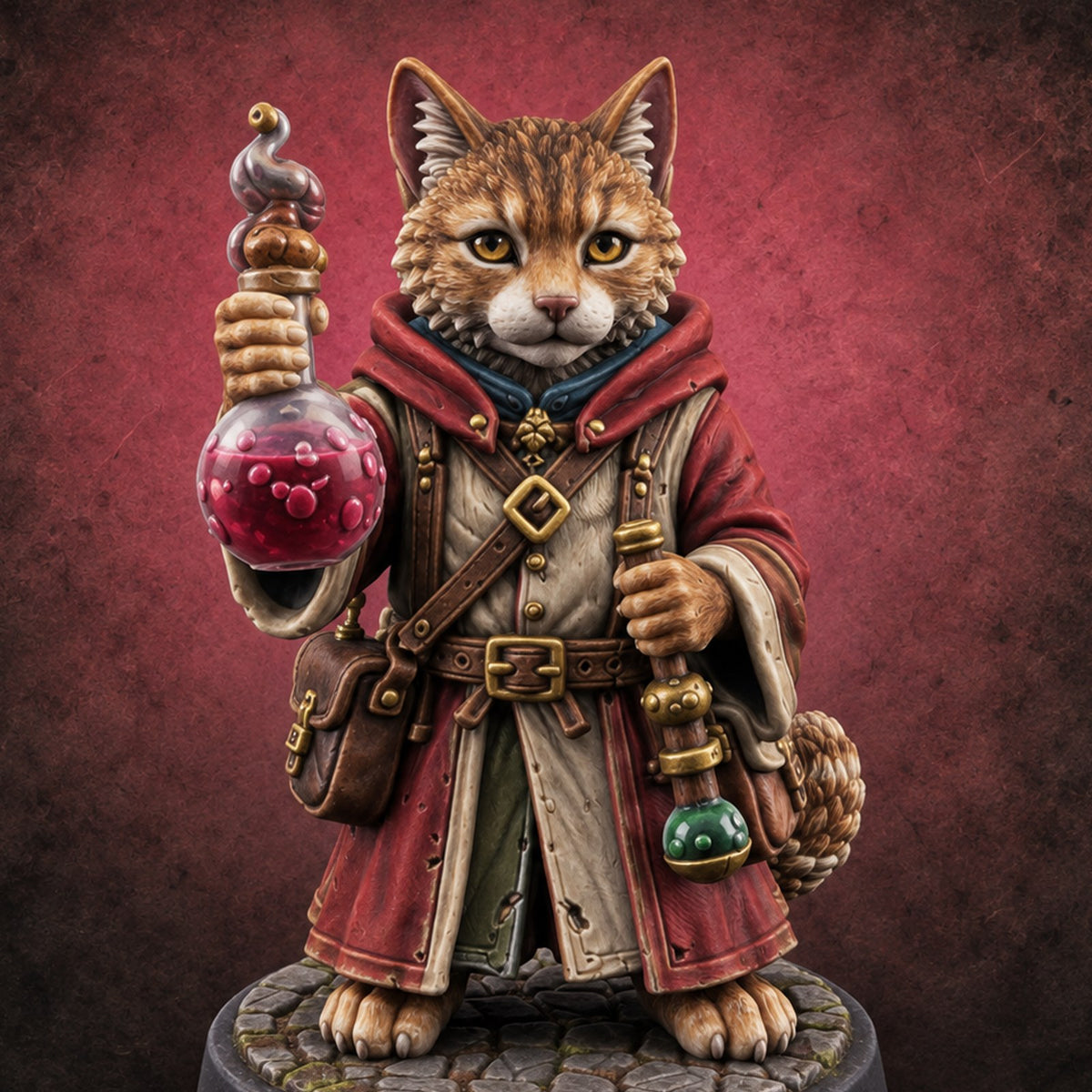 One More Drop Tabaxi Alchemist — painted concept preview (miniature supplied unpainted)