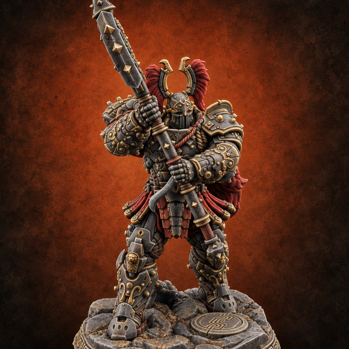 Incense and Iron Discipline Human Heavy Warrior B — painted concept preview (miniature supplied unpainted)