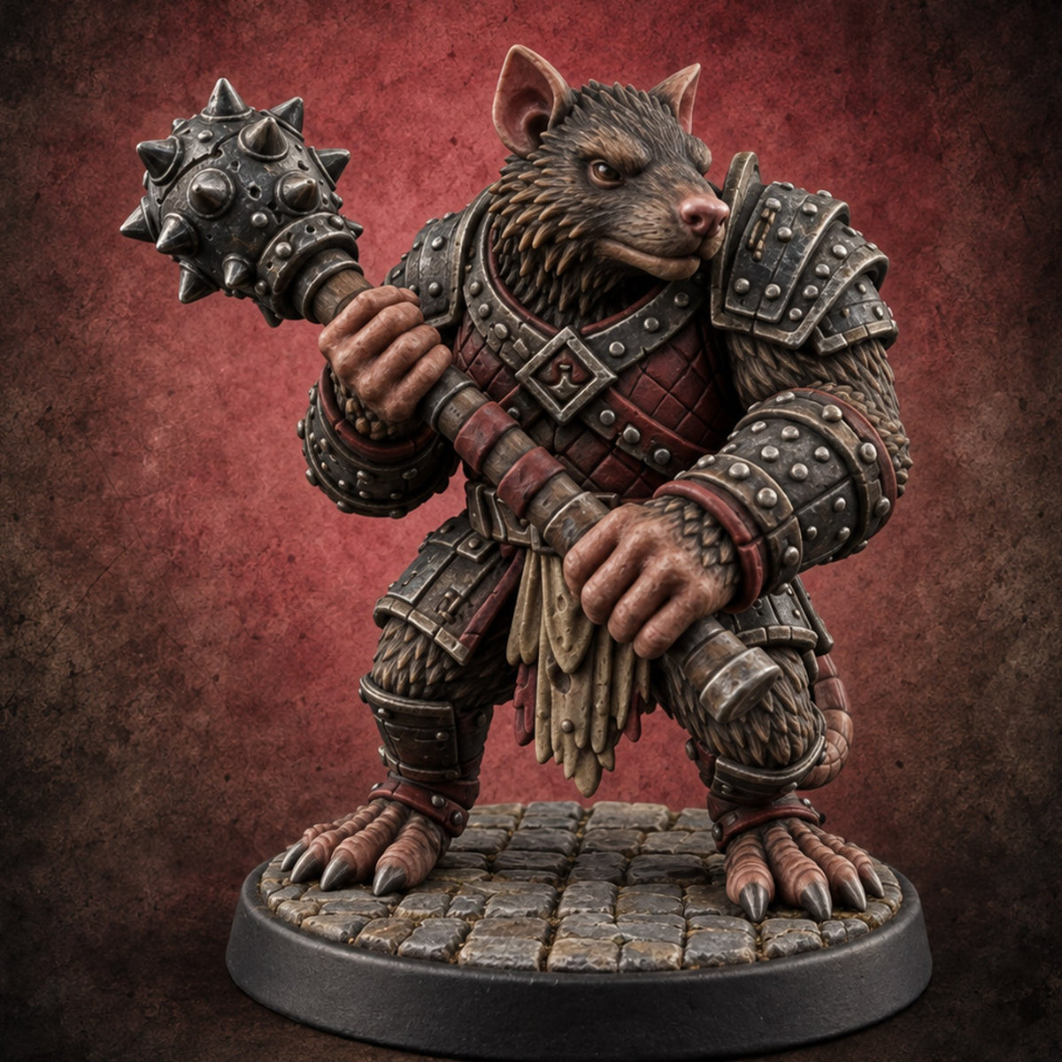 The Mace Settles It Ratfolk Brute — painted concept preview (miniature supplied unpainted)