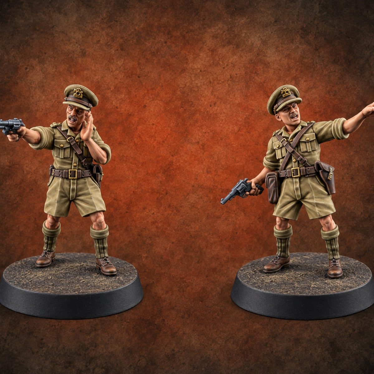 Directing Fire British Far East Officers — painted concept preview (miniature supplied unpainted)