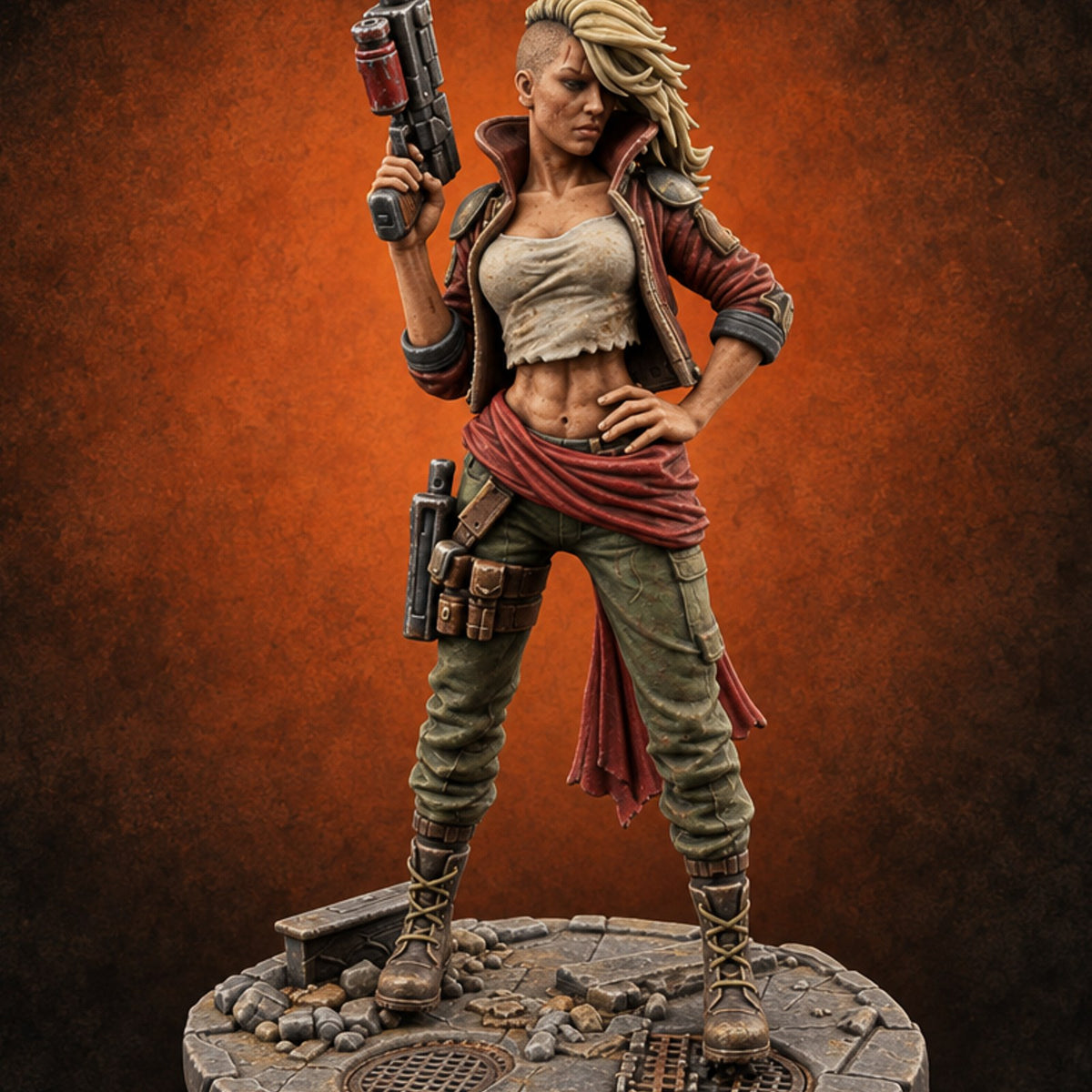Loaded Barrels Human Mercenary C — painted concept preview (miniature supplied unpainted)