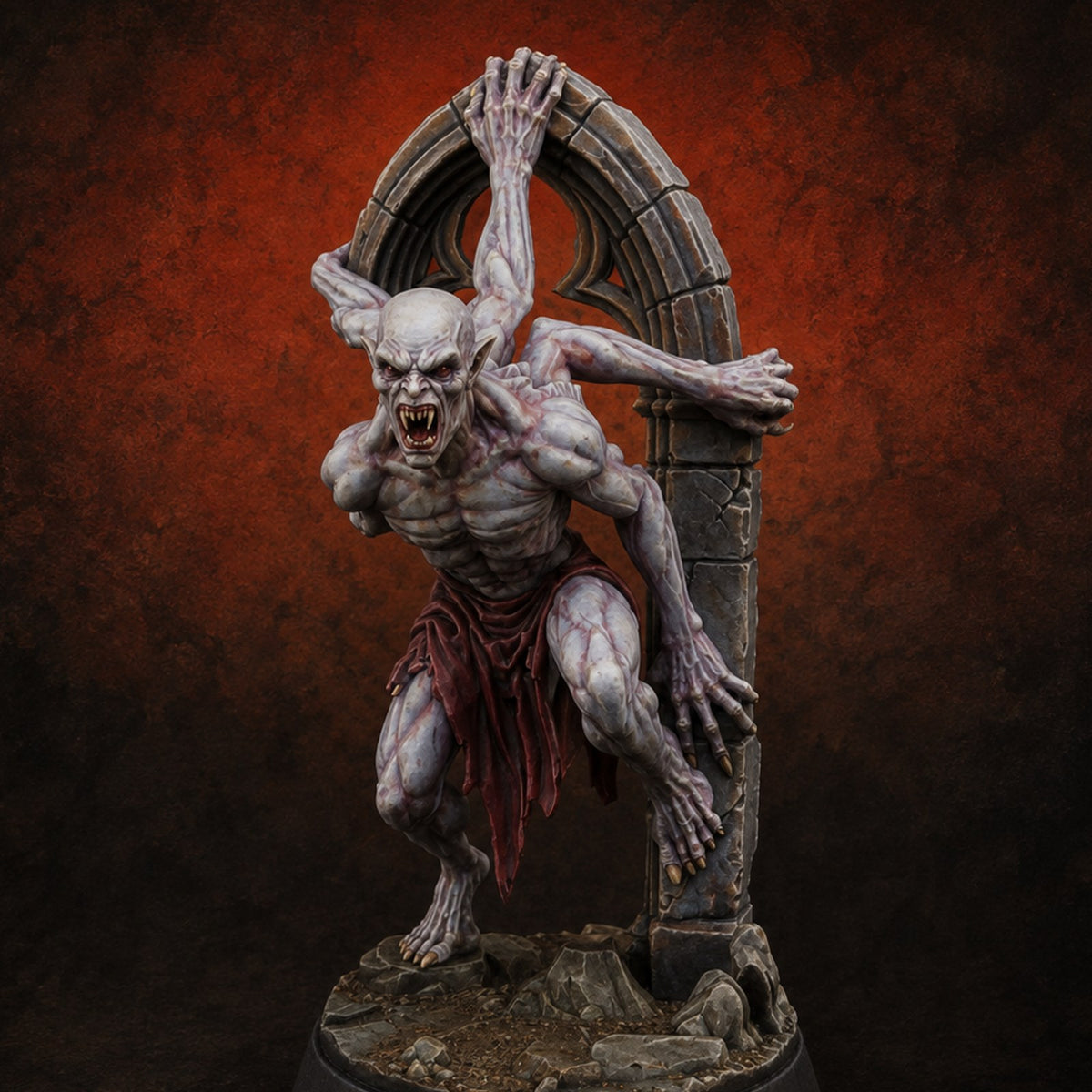 Clinging to the Arch Vampire Spawn Miniature for Dungeons and Dragons, Pathfinder or other TTRPGs