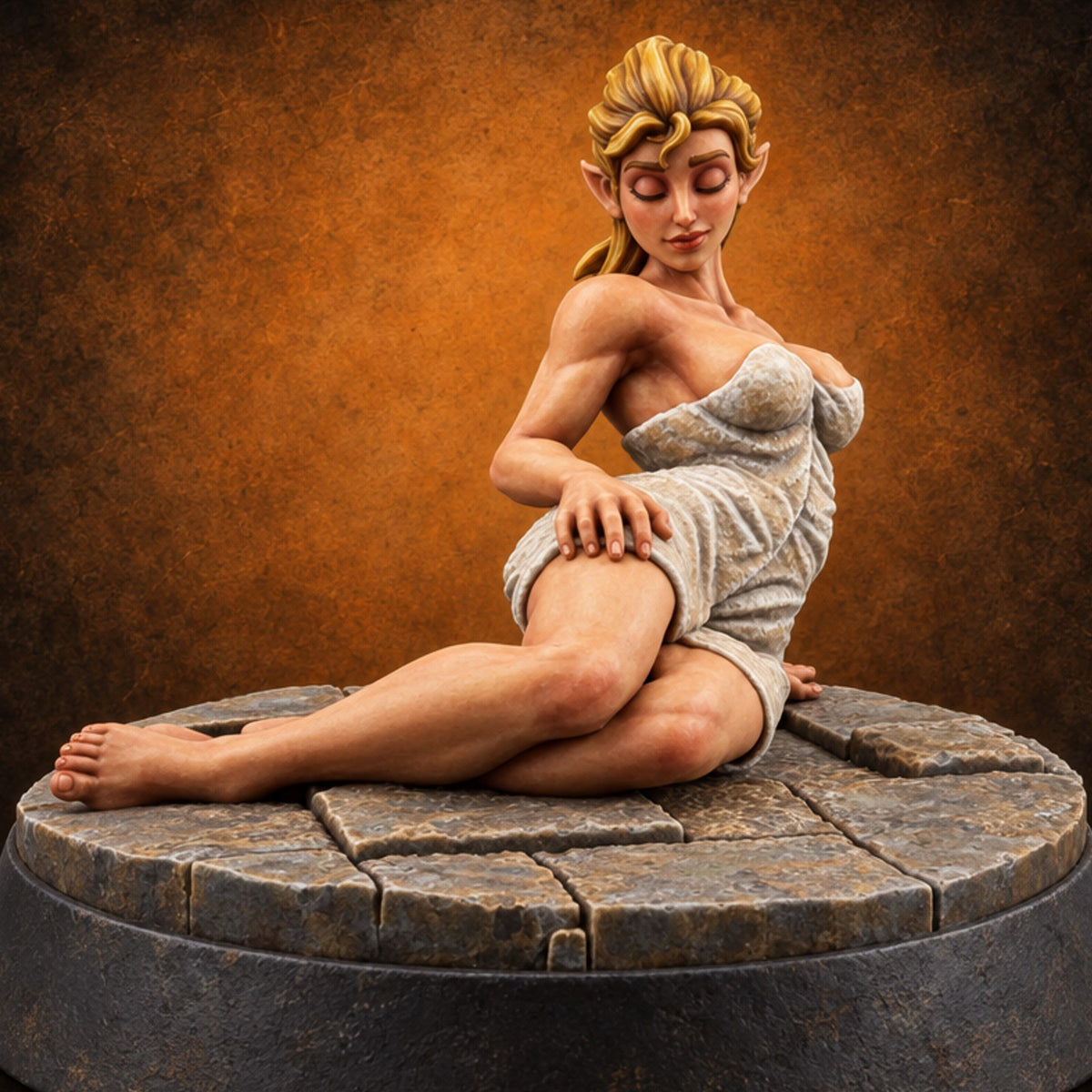 Steam Hour Regulars Human Bathhouse Client E — painted concept preview (miniature supplied unpainted)