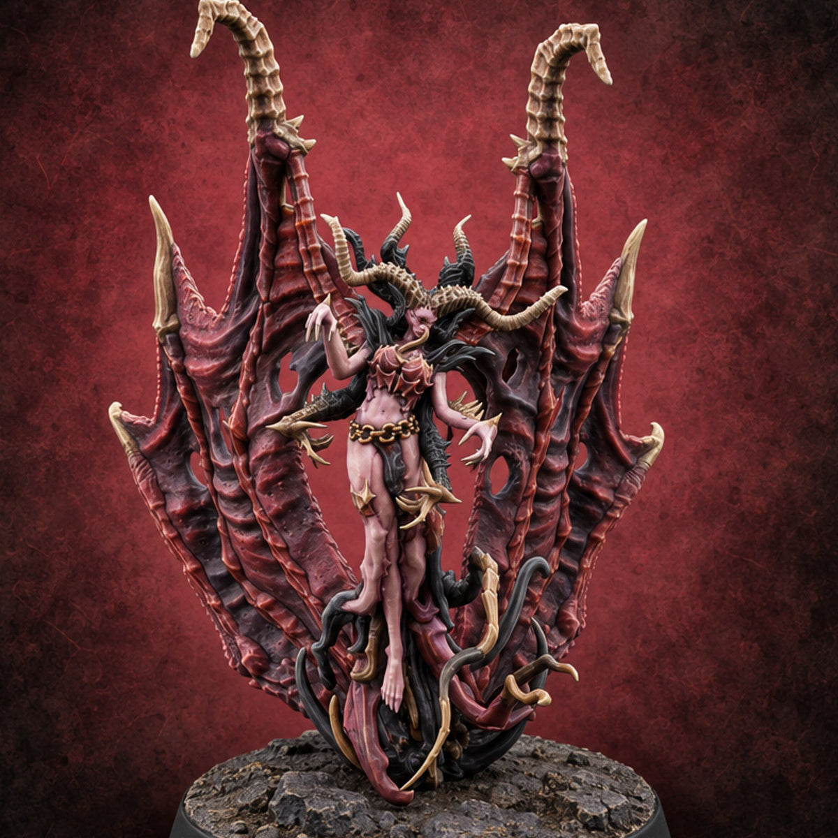 Doesn't Need to Touch You Succubus Winged Demon B — painted concept preview (miniature supplied unpainted)