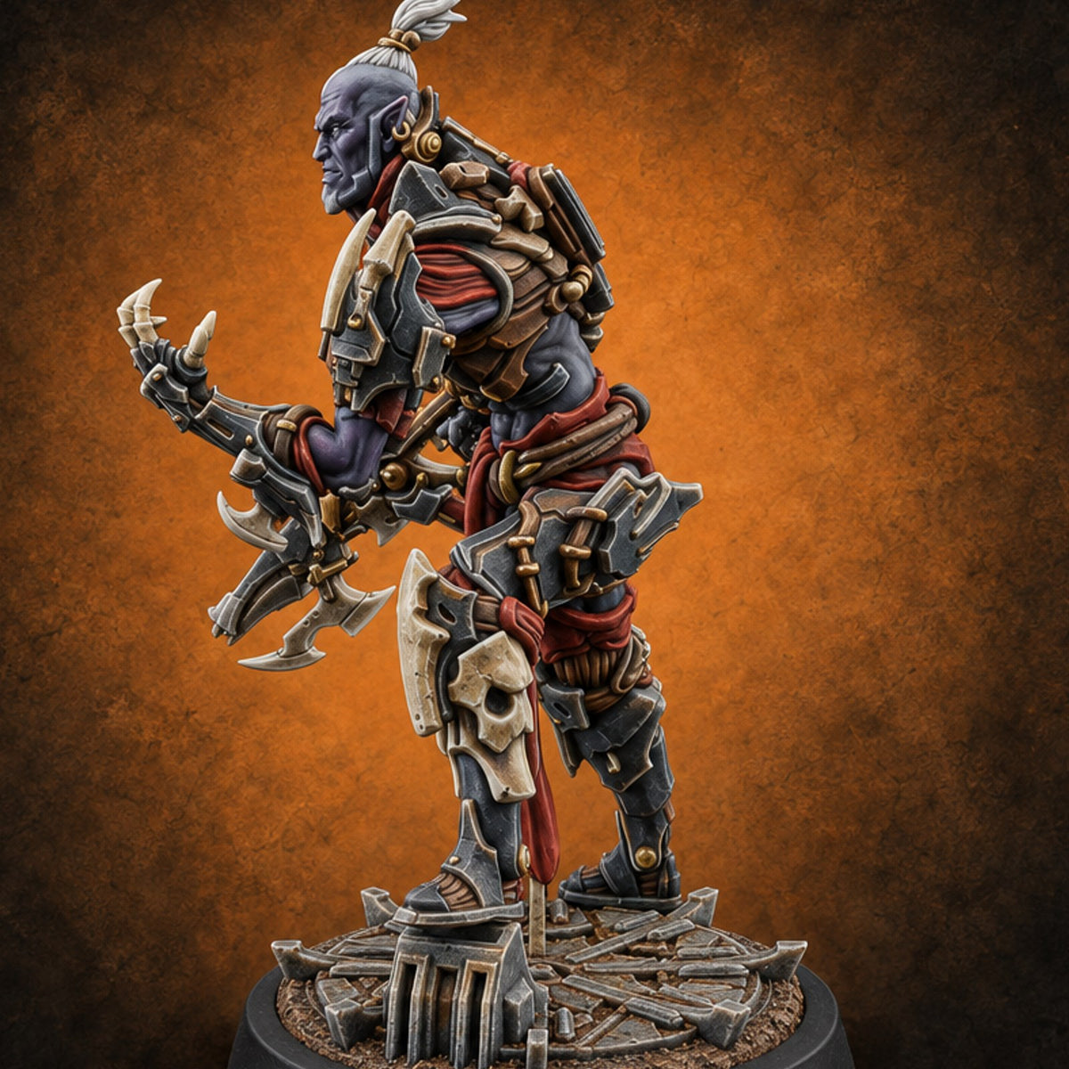 Barbed Remarks Drow Raider E — painted concept preview (miniature supplied unpainted)