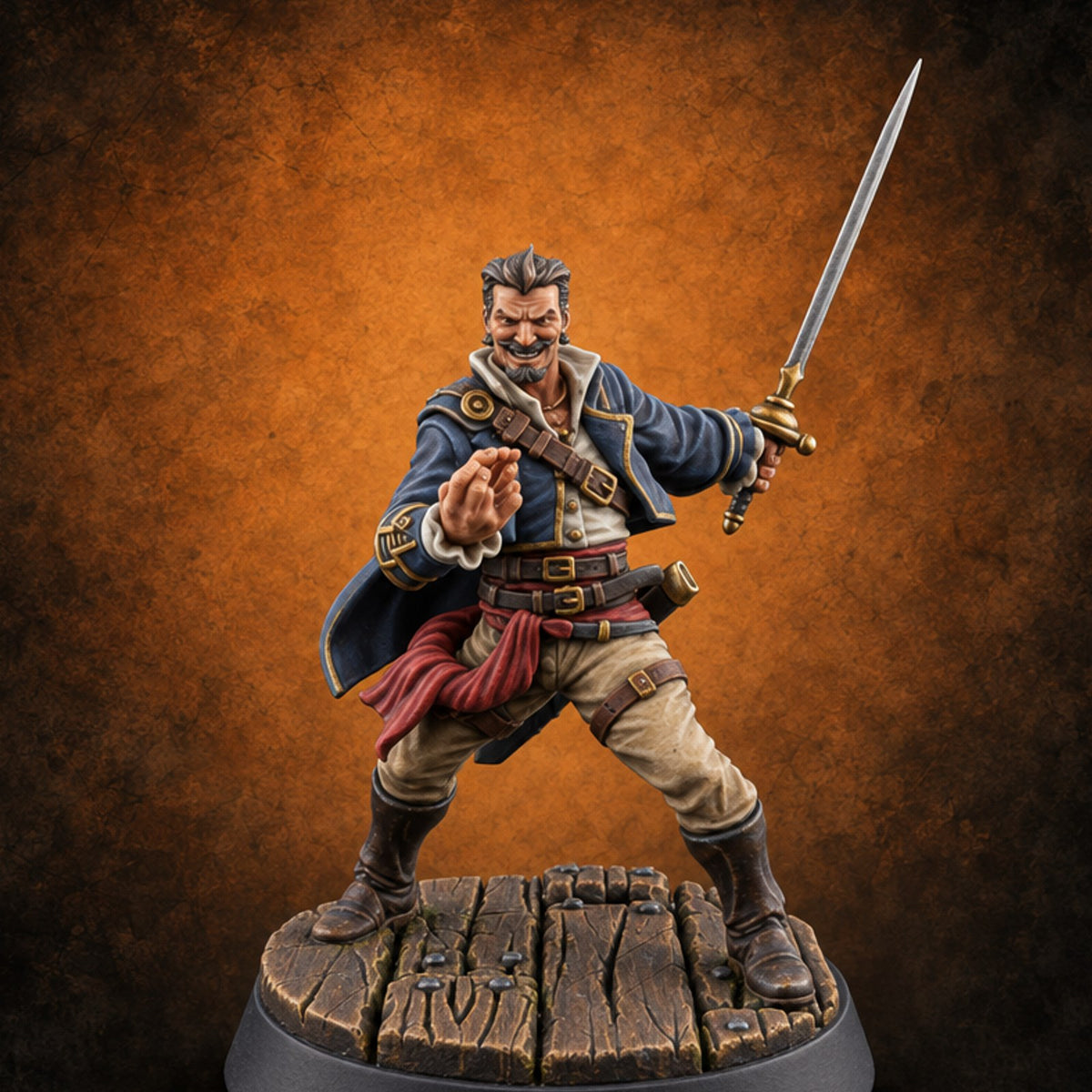 Come and Get Your Lesson Human Pirate Duelist — painted concept preview (miniature supplied unpainted)