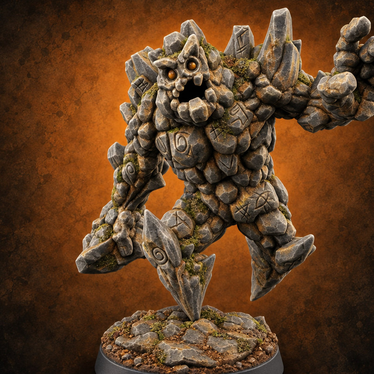 Bedrock Has Opinions Earth Elemental B — painted concept preview (miniature supplied unpainted)