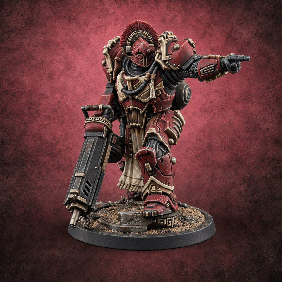 Armed to Overwhelm Human Heavy Gunner H — painted concept preview (miniature supplied unpainted)