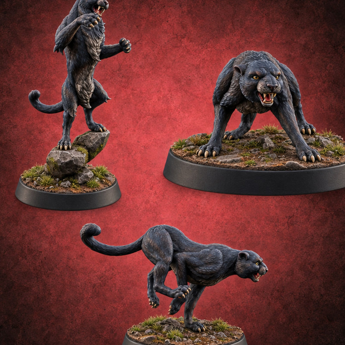 Stand, Stalk, Sprint Panther Beasts — painted concept preview (miniature supplied unpainted)