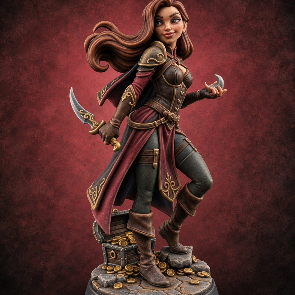 Pockets Full of Moonlight Human Rogue — painted concept preview (miniature supplied unpainted)