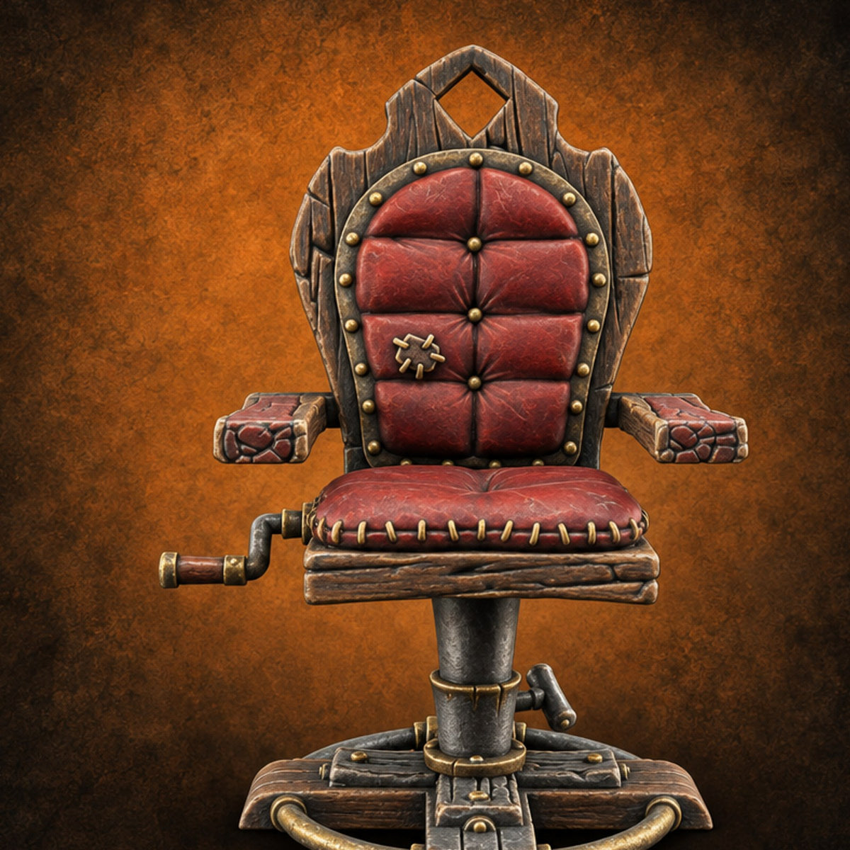Just a Trim, They Said Barber Shop Chair — painted concept preview (terrain supplied unpainted)