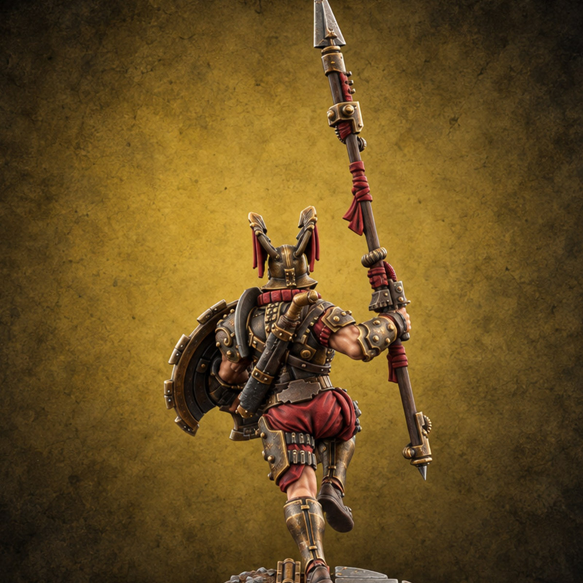 Bronze Wall, Rivet Heavy Human Hoplite Warrior C — painted concept preview (miniature supplied unpainted)
