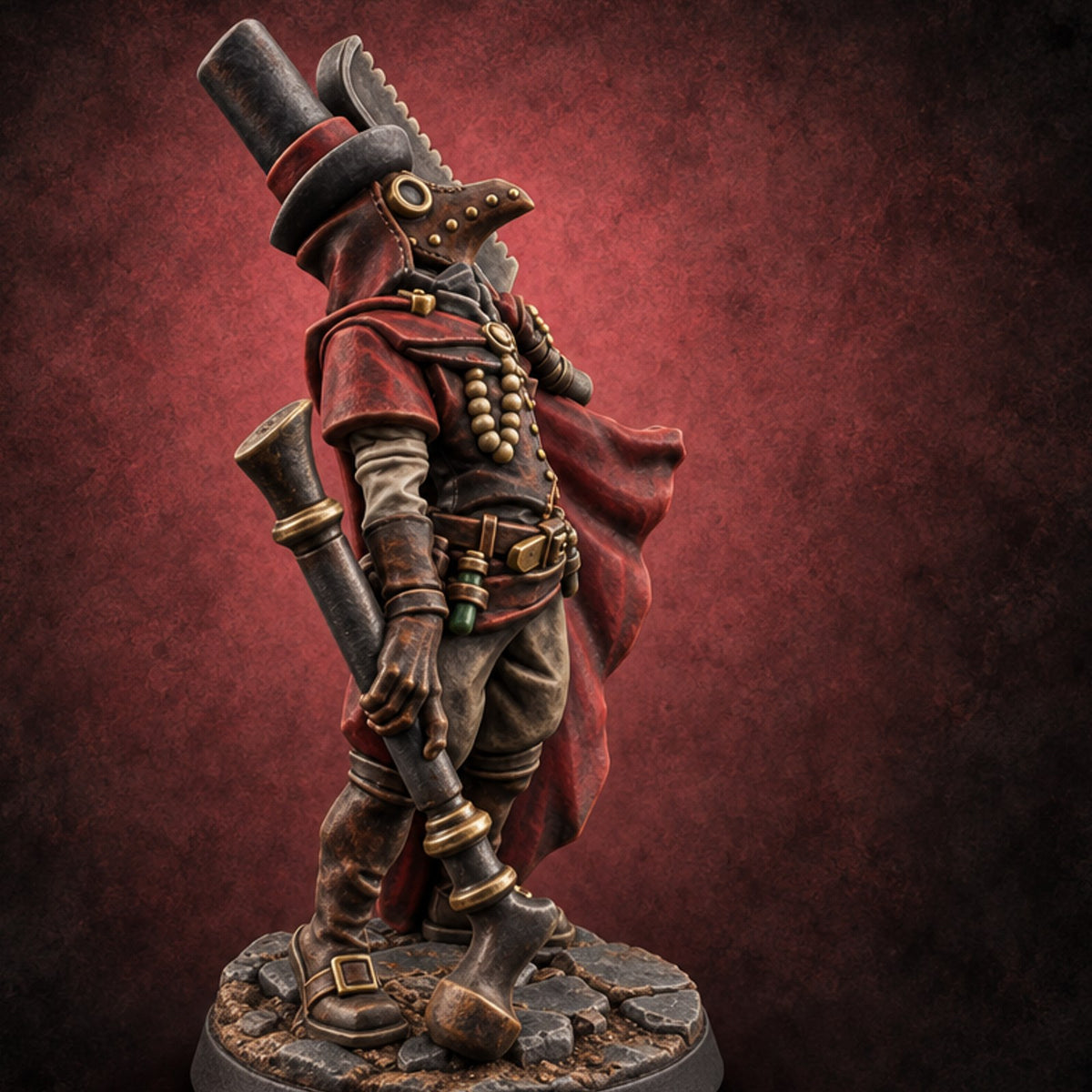 House Calls Come with Fire Human Plague Doctor A — painted concept preview (miniature supplied unpainted)