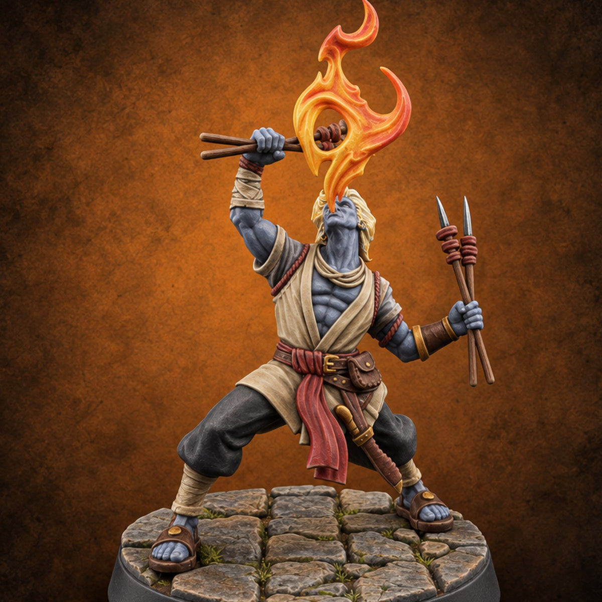 Every Element Answers the Call Genasi Adventurer F — painted concept preview (miniature supplied unpainted)