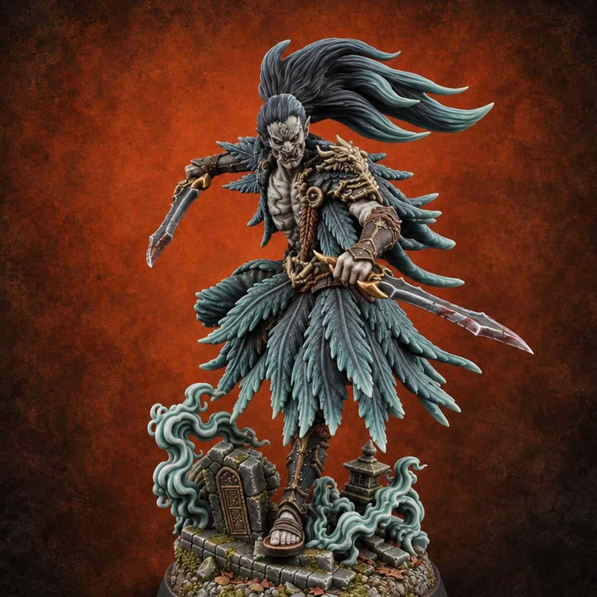 Haunting the Shrine Ruins Wraith D — painted concept preview (miniature supplied unpainted)