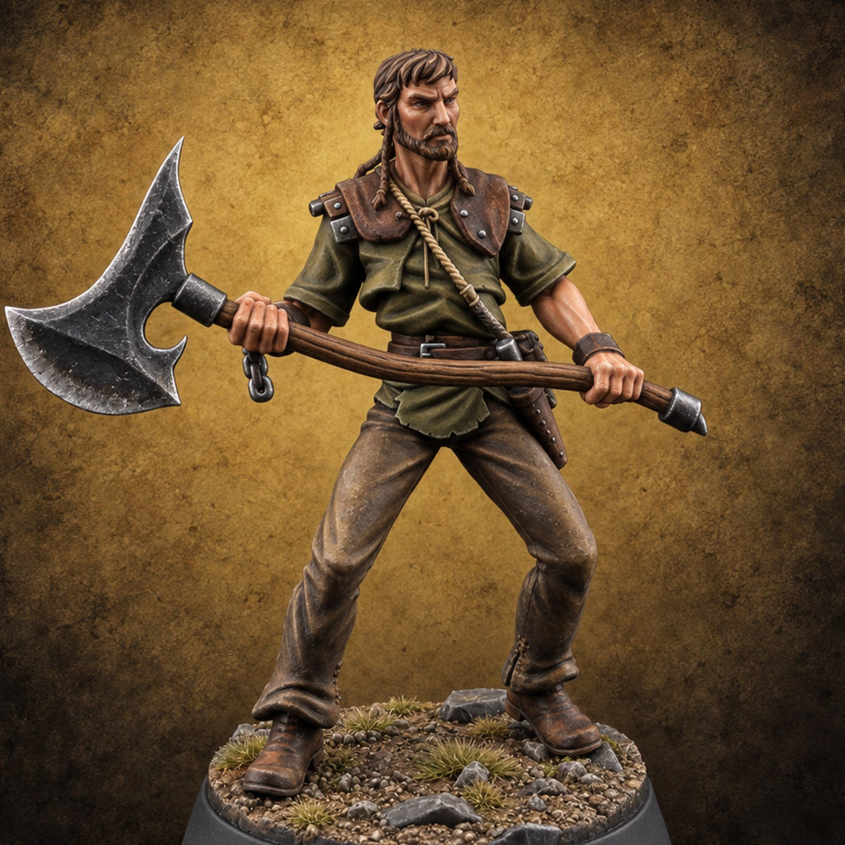 Ask Again, More Carefully Human Axeman — painted concept preview (miniature supplied unpainted)
