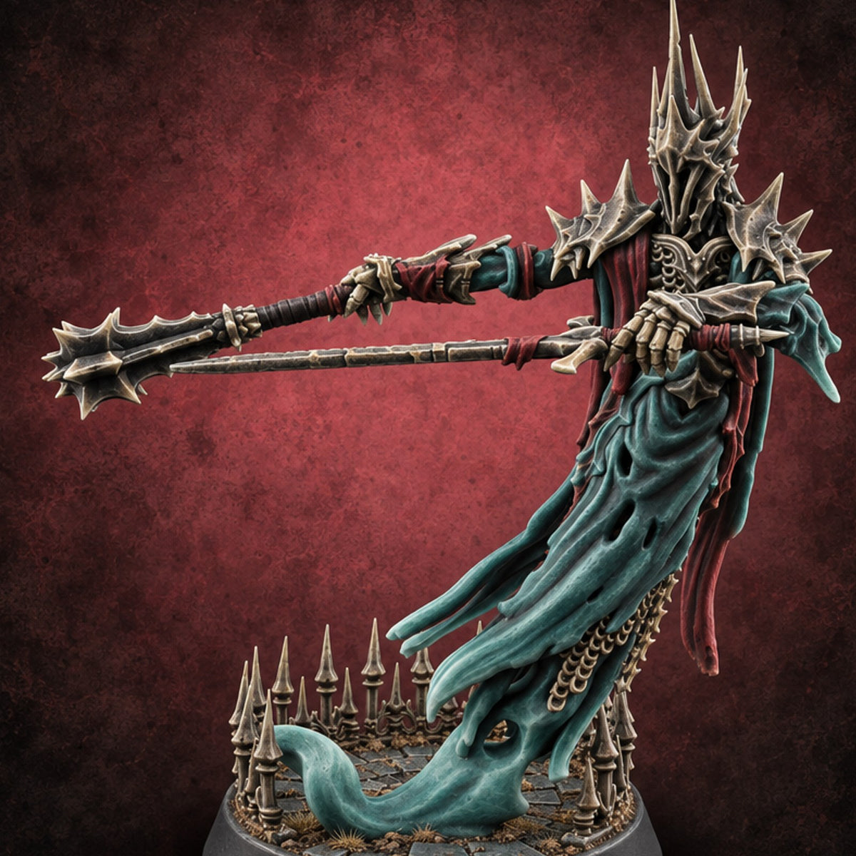 Hem Trails Where Legs Ended Wraith Lord Flail Warrior B — painted concept preview (miniature supplied unpainted)
