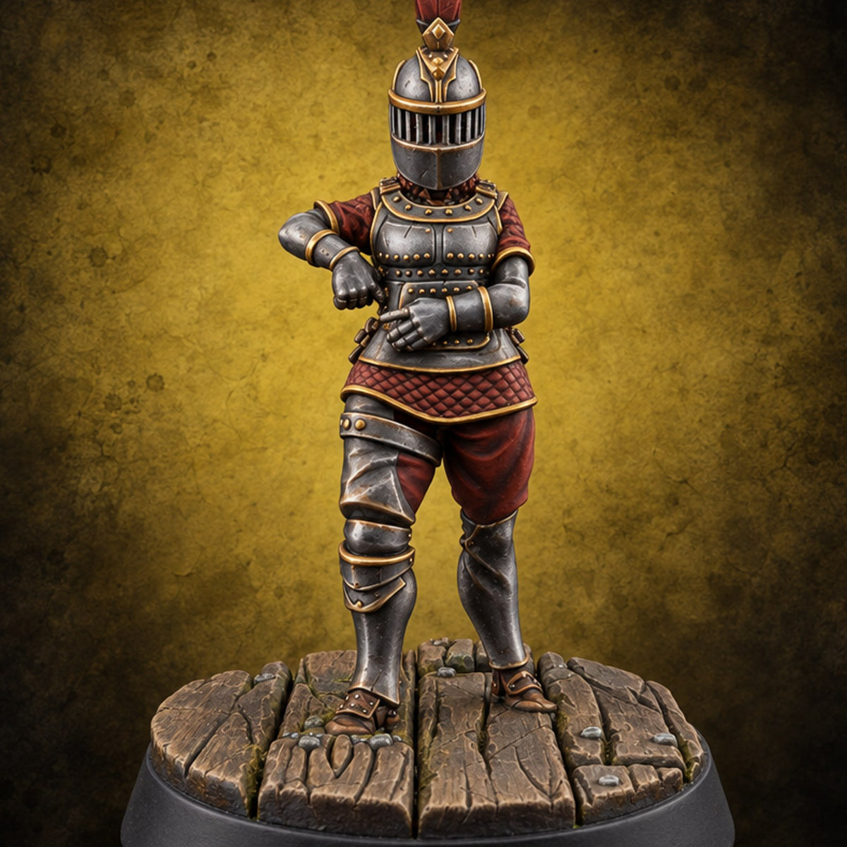 Just Browsing, Visor Down Human Armoured Customer — painted concept preview (miniature supplied unpainted)