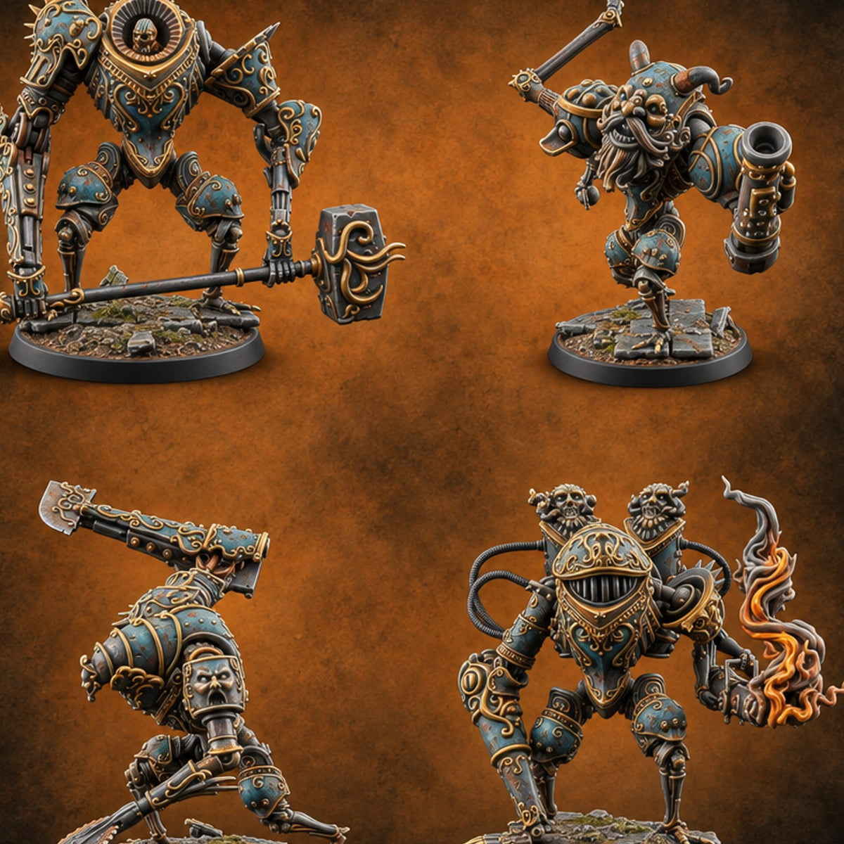 Arms Race Winners Warforged Pugilist Automatons — painted concept preview (miniature supplied unpainted)