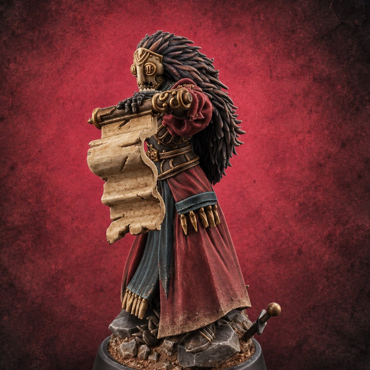 The Lesson Turns Lethal Human Warmage D — painted concept preview (miniature supplied unpainted)