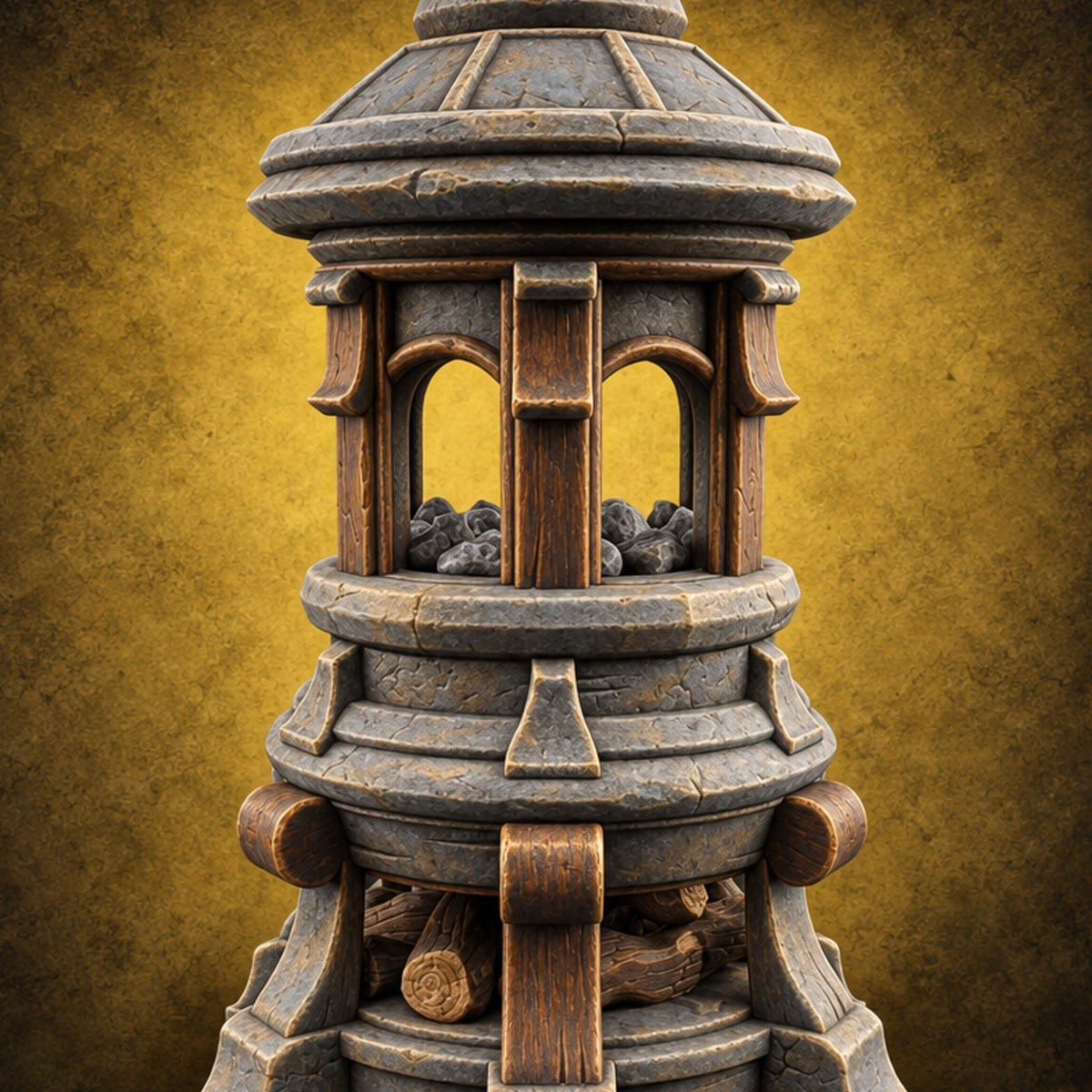 Steam Rises, Shoulders Drop Ornate Bathhouse Terrain C — painted concept preview (terrain supplied unpainted)