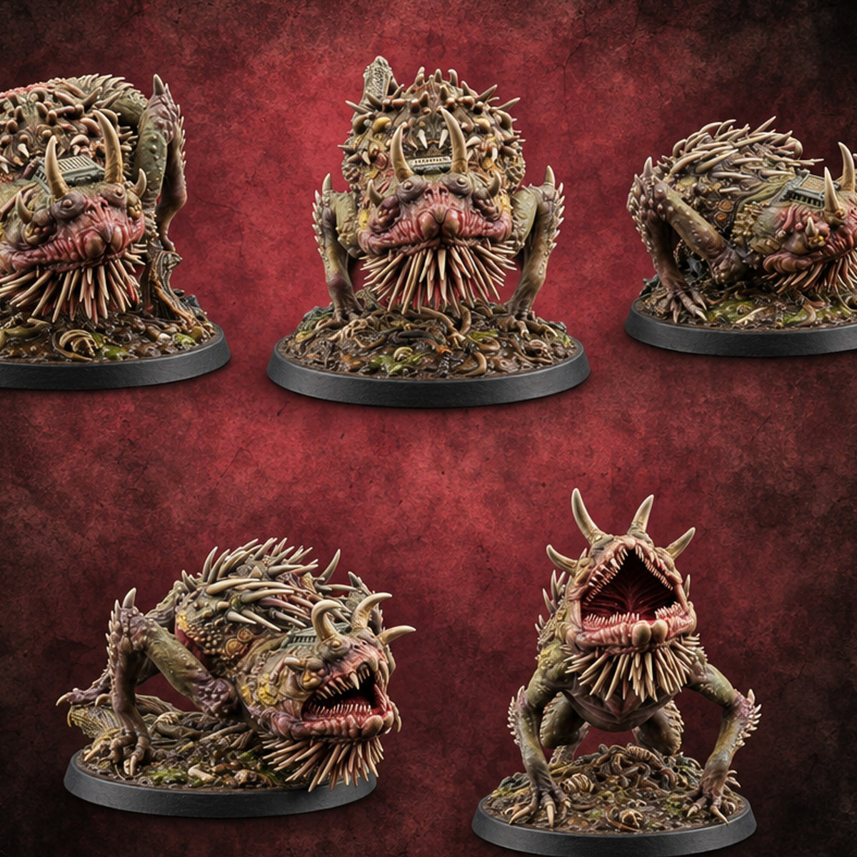 Mouth Opens Before Manners Otyughs Spined Horned Aberrations — painted concept preview (miniature supplied unpainted)