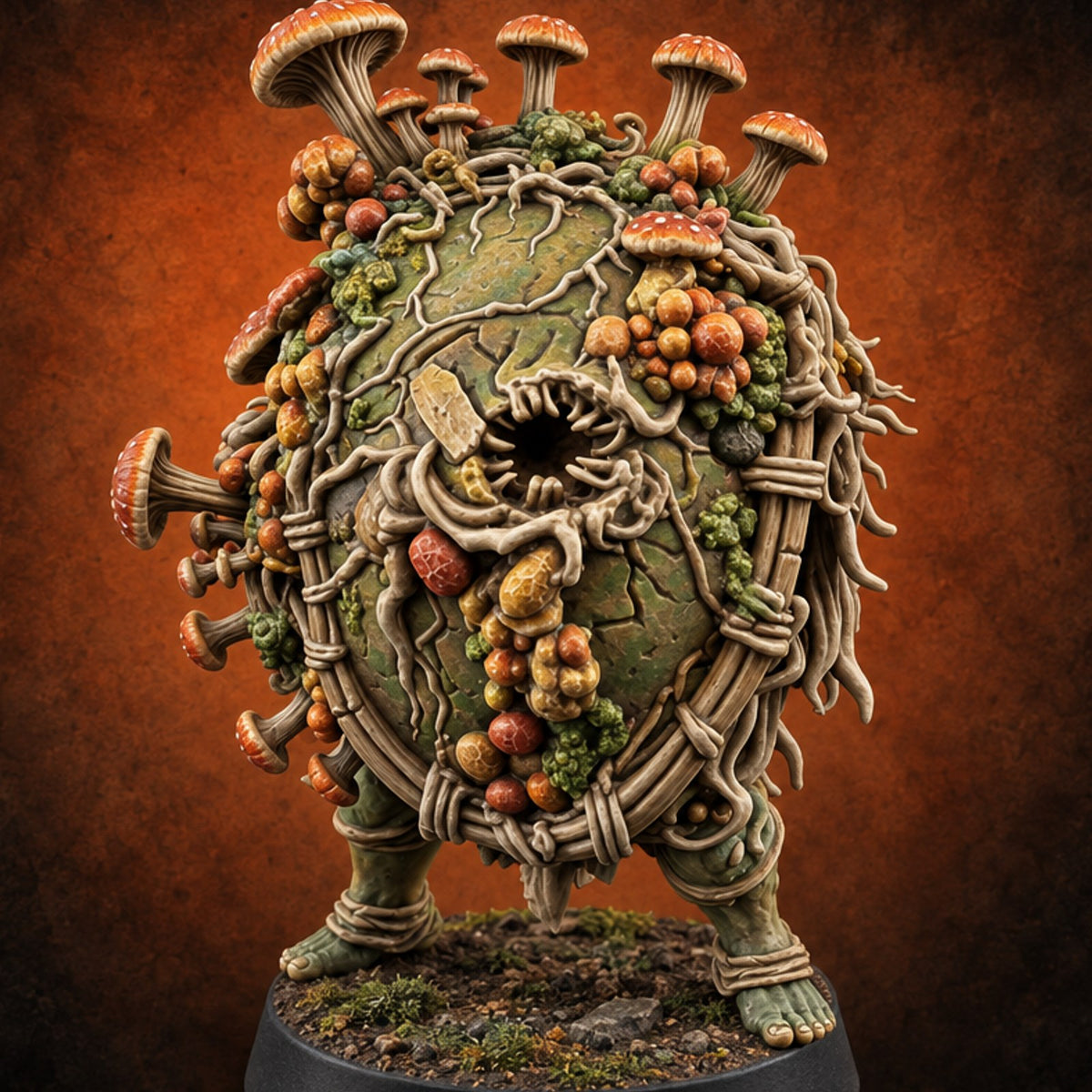 Carried the Shield Until It Grew Myconid Shield Bearer — painted concept preview (miniature supplied unpainted)