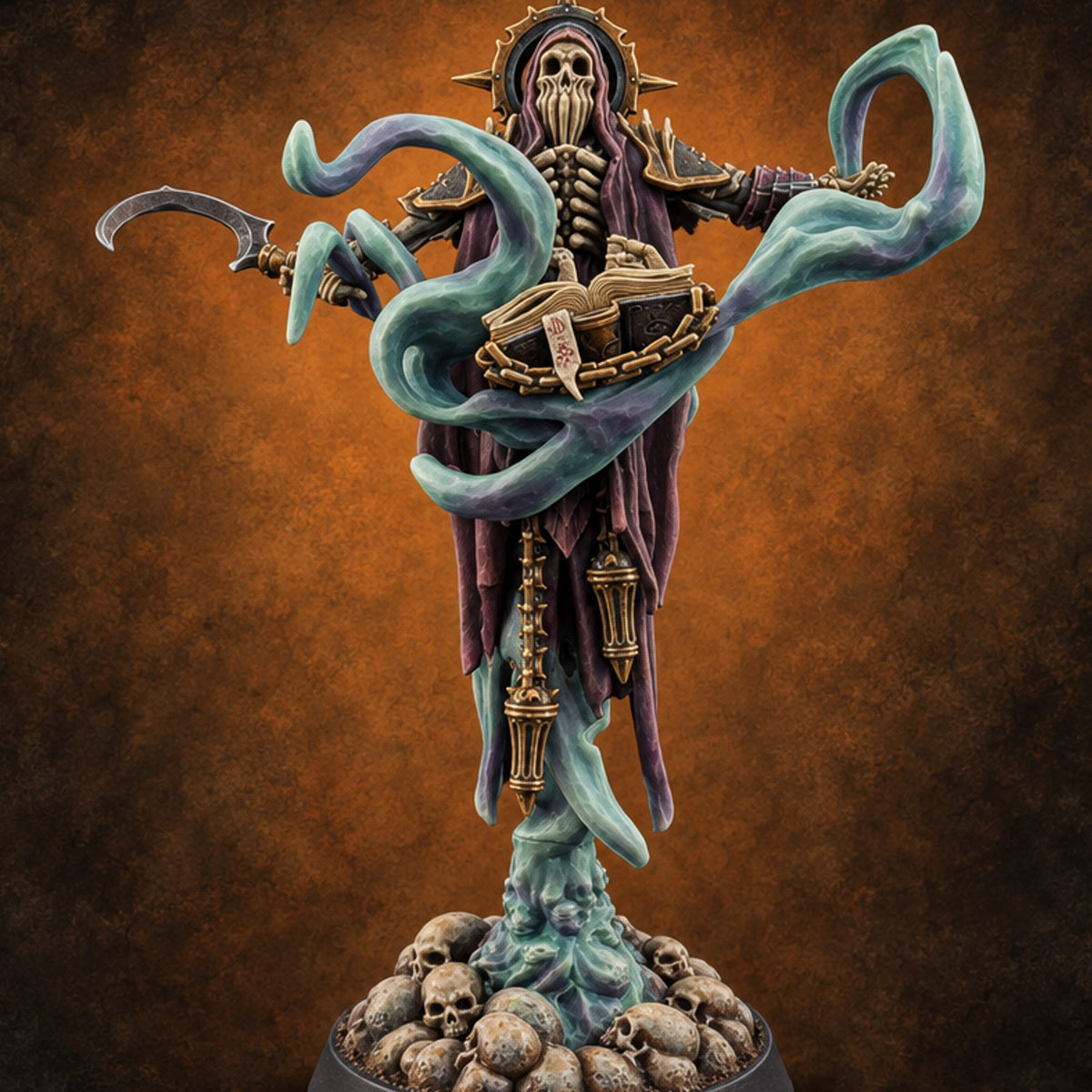 Grave Reading Habits Lich Necromancer C — painted concept preview (miniature supplied unpainted)