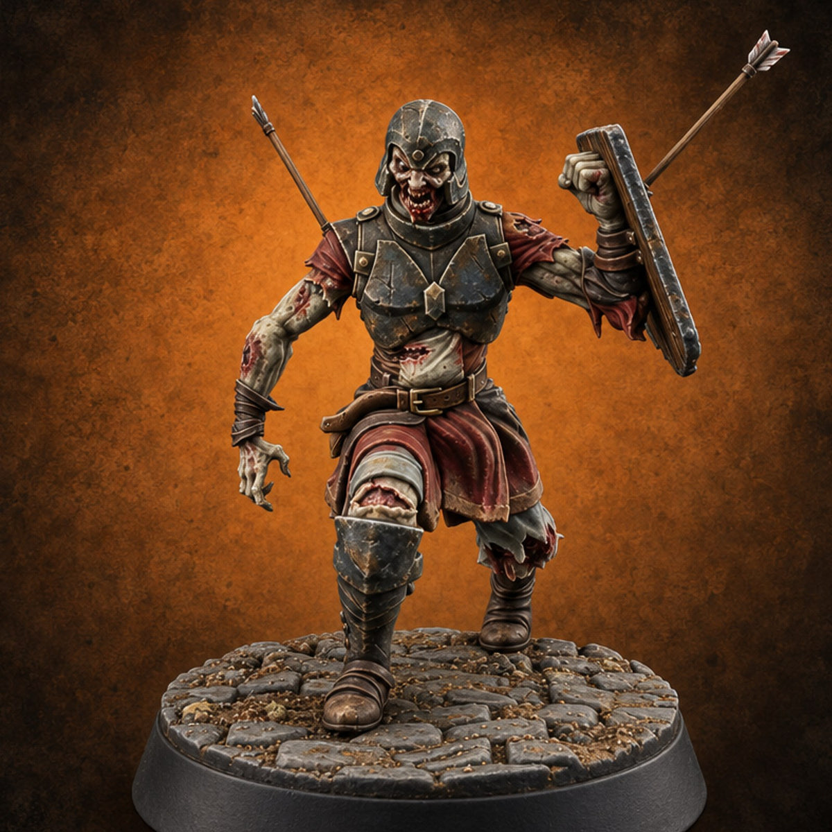 Still Marching, Barely Standing Zombie A — painted concept preview (miniature supplied unpainted)