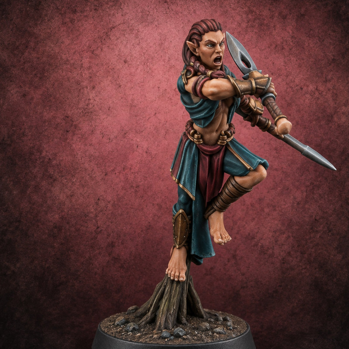Acrobatically Poised to Strike Elf Bladesinger D Miniature for Dungeons and Dragons, Pathfinder or other TTRPGs