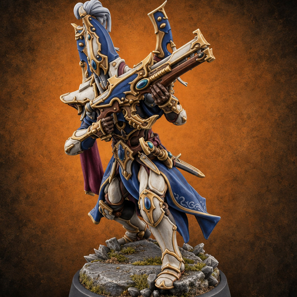 Nobility Rides Out Armed Eladrin Lancer E — painted concept preview (miniature supplied unpainted)